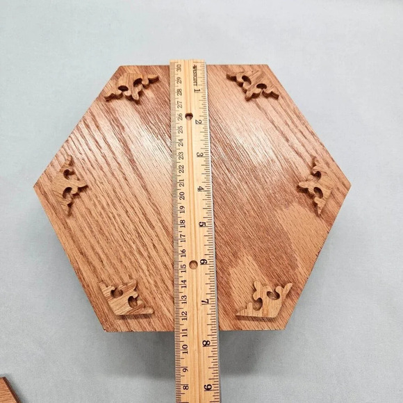 Handcrafted 6-sided Wooden Trinket Box Unicorn Laser Cut Brown Keepsake Jewelry - Picture 14 of 16